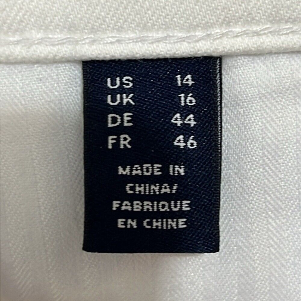 Land's End High Rise Straight‎ Jeans Women's Size 14 Canvas White Denim - Picture 8 of 12